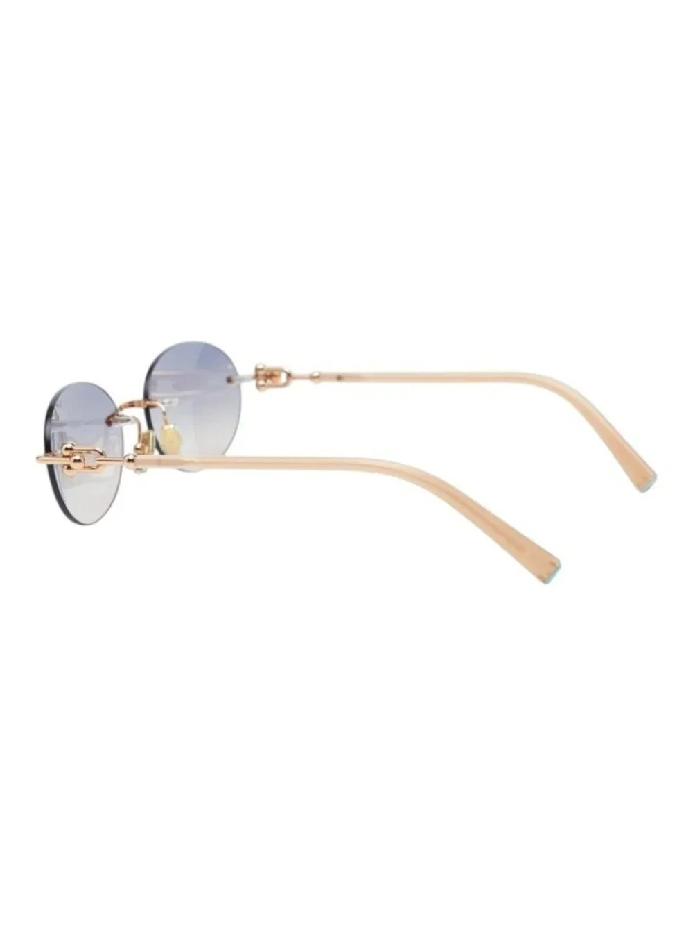 Tiffany & Co Gradient Frameless Rimless Sunglasses 16 Pink Gold Gray Plated